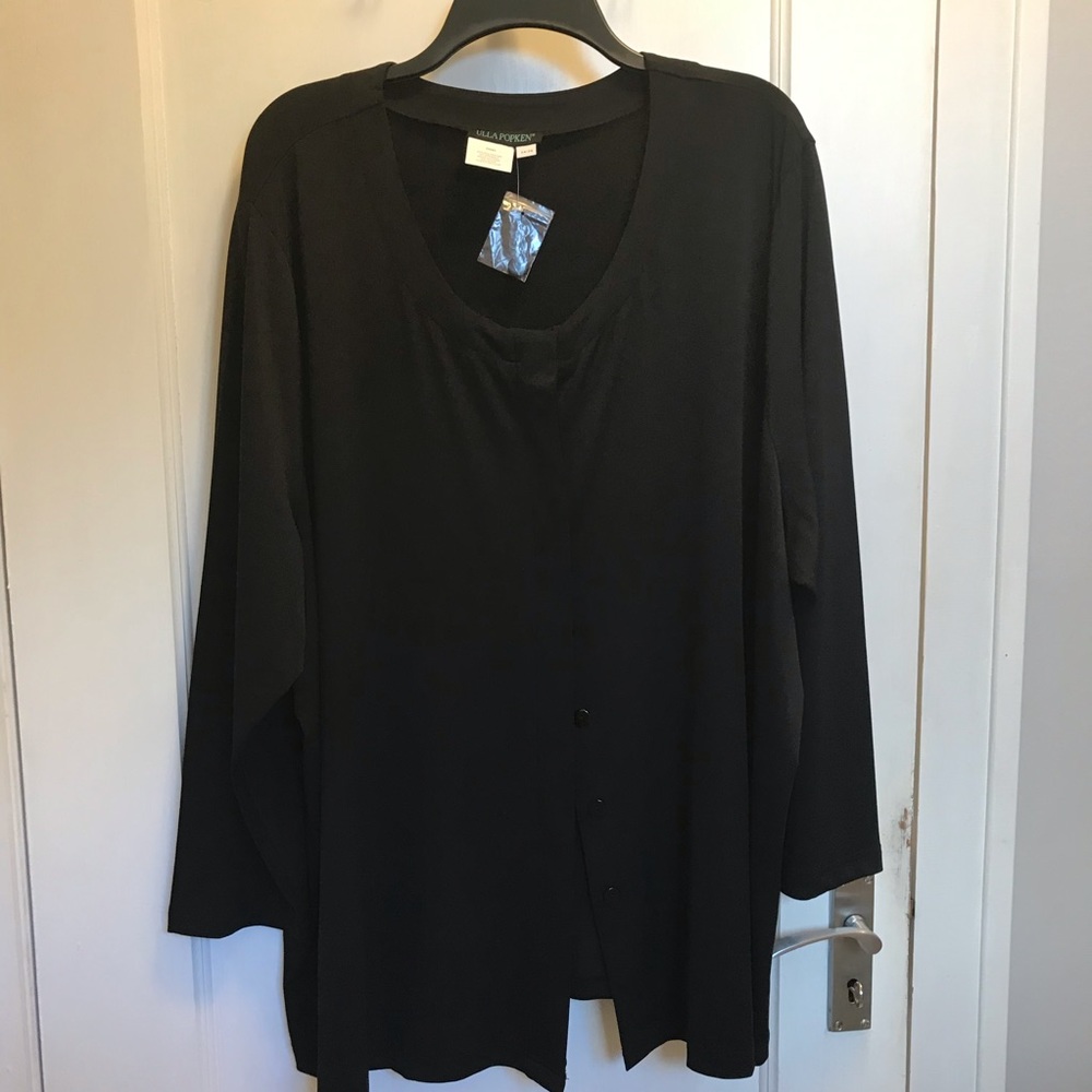 Ulla Popken black blouse , Size 3XL ,NWT